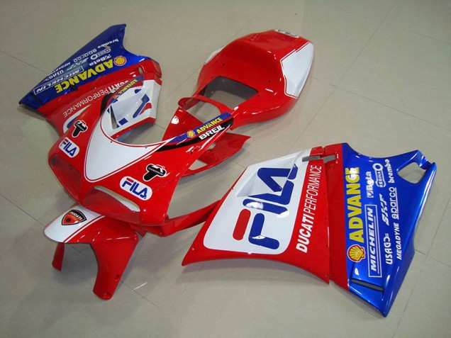 1993-2005 Red Blue Fila Ducati 748 Motorcycle Fairings