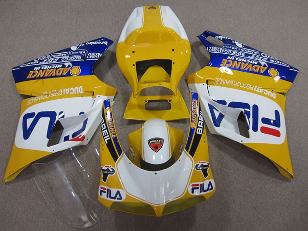1993-2005 Yellow White Fila Ducati 748 Motorcycle Fairings 1993-2005 Yellow White Fila Ducati 748 Motorcycle Fairings