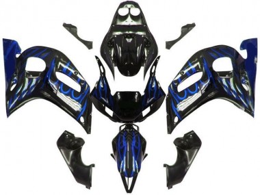 1998-2002 Black Blue Flame YZF R6 Motorcycle Fairings