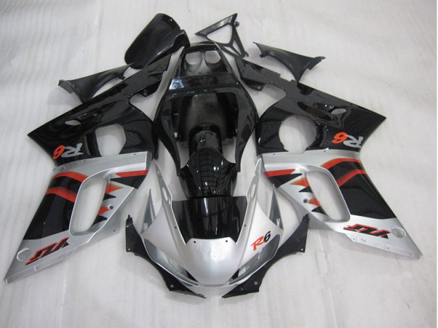 1998-2002 Black Silver YZF R6 Motorcycle Fairing 1998-2002 Black Silver YZF R6 Motorcycle Fairing