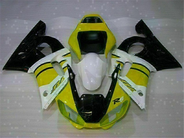 1998-2002 Yellow White YZF R6 Motorcycle Fairings 1998-2002 Yellow White YZF R6 Motorcycle Fairings