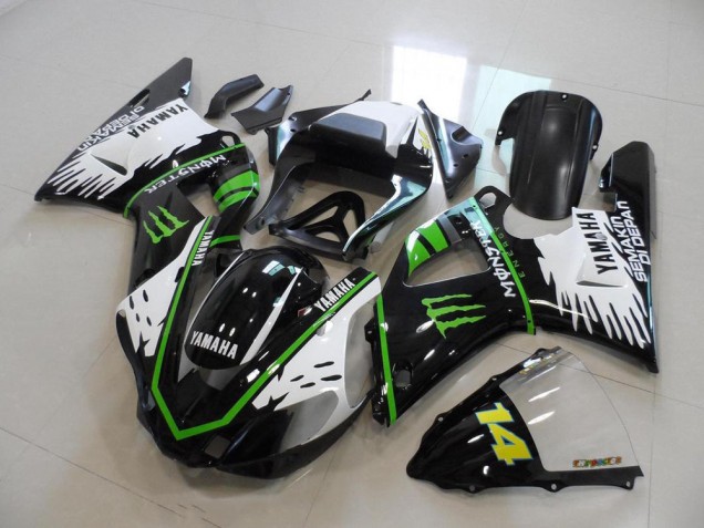 2000-2001 Black White Green Monster YZF R1 Motorcycle Fairings 2000-2001 Black White Green Monster YZF R1 Motorcycle Fairings