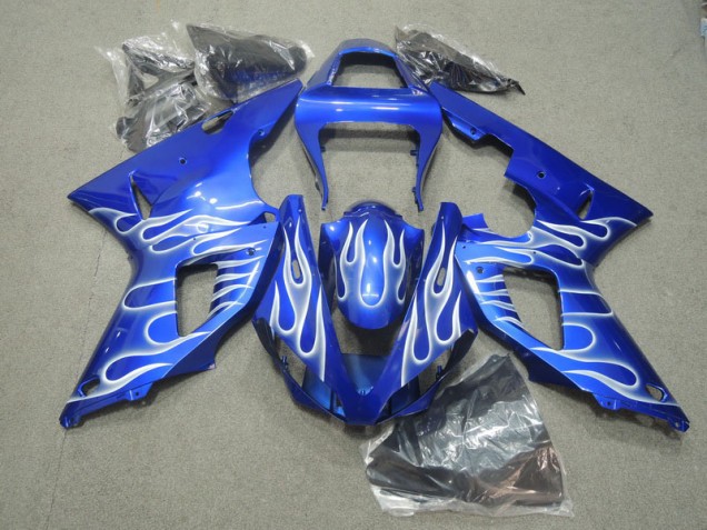 2000-2001 Blue White Flame YZF R1 Motorcycle Fairings