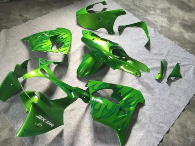 2000-2001 Green Green Flame ZX9R Motorcycle Fairings 2000-2001 Green Green Flame ZX9R Motorcycle Fairings