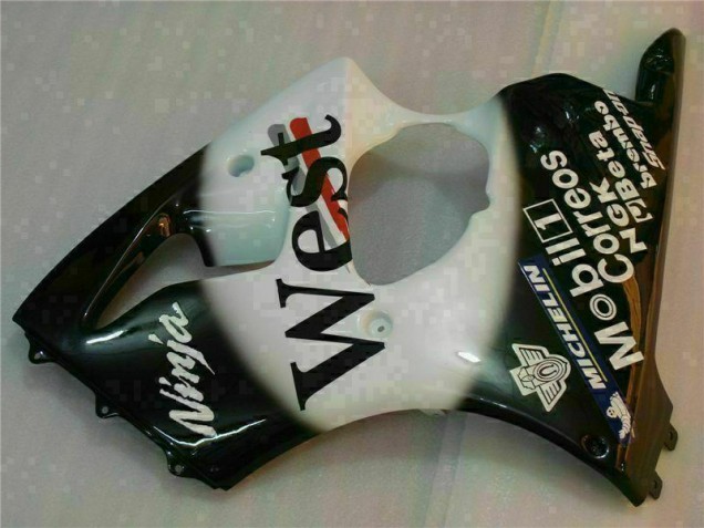2000-2002 Black West Ninja ZX6R Motorcycle Fairings 2000-2002 Black West Ninja ZX6R Motorcycle Fairings