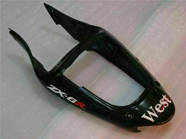 2000-2002 Black West Ninja ZX6R Motorcycle Fairings 2000-2002 Black West Ninja ZX6R Motorcycle Fairings