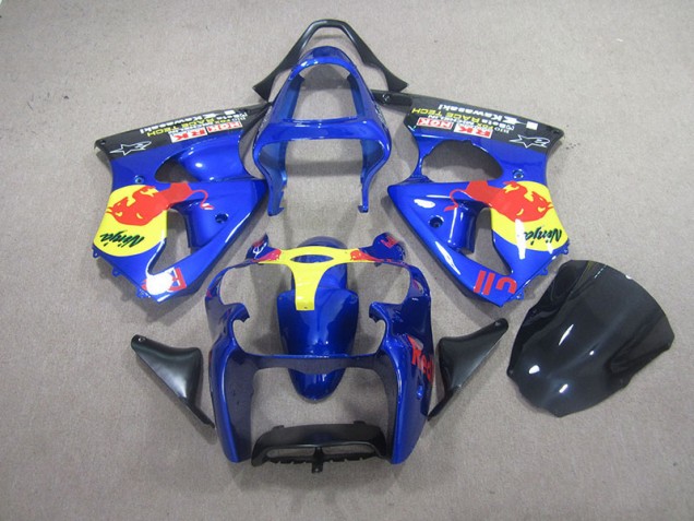 2000-2002 Blue Red Bull Ninja ZX6R Motorcycle Fairings 2000-2002 Blue Red Bull Ninja ZX6R Motorcycle Fairings
