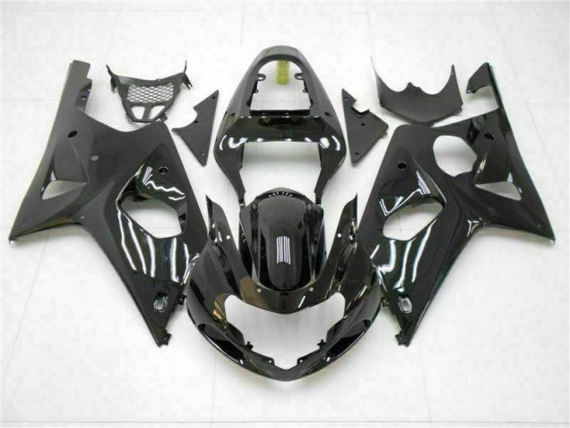 2000-2002 Glossy Black GSXR 1000 Motorcycle Fairings 2000-2002 Glossy Black GSXR 1000 Motorcycle Fairings