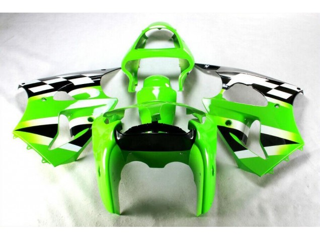 2000-2002 Green Black White ZX6R Motorcycle Fairings 2000-2002 Green Black White ZX6R Motorcycle Fairings