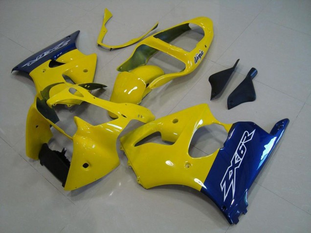 2000-2002 Yellow Blue ZX6R Motorcycle Fairings 2000-2002 Yellow Blue ZX6R Motorcycle Fairings