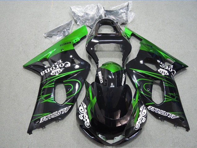 2001-2003 Black Green Corona Extra GSXR 600 Motorcycle Fairings 2001-2003 Black Green Corona Extra GSXR 600 Motorcycle Fairings