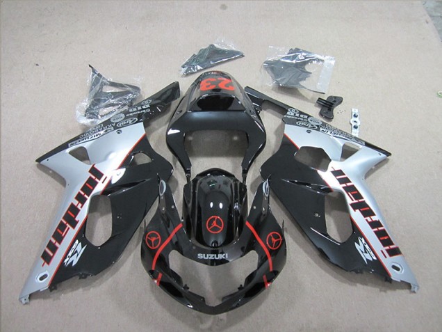 2001-2003 Black Red 23 GSXR 600 Motorcycle Fairings 2001-2003 Black Red 23 GSXR 600 Motorcycle Fairings