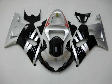 2001-2003 Black Silver GSXR 600/750 Motorcycle Fairings