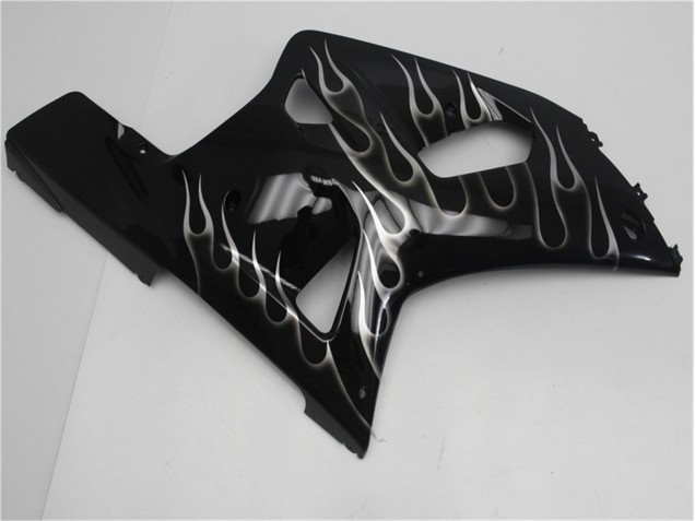 2001-2003 Black White Flame GSXR 600/750 Motorcycle Fairings 2001-2003 Black White Flame GSXR 600/750 Motorcycle Fairings