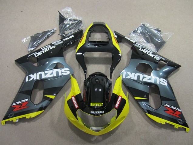 2001-2003 Black Yellow Motul GSXR 600 Motorcycle Fairings 2001-2003 Black Yellow Motul GSXR 600 Motorcycle Fairings