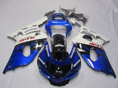 2001-2003 Blue White Motul GSXR 600 Motorcycle Fairings