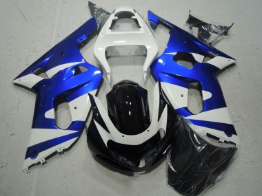 2001-2003 White Blue GSXR 600 Motorcycle Fairings