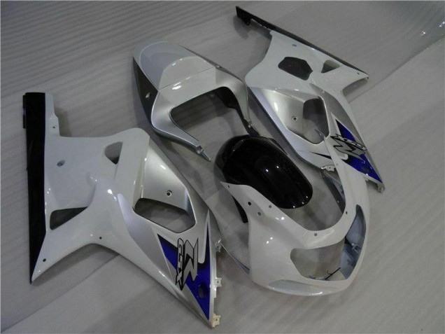 2001-2003 White Silver GSXR 600/750 Motorcycle Fairings 2001-2003 White Silver GSXR 600/750 Motorcycle Fairings