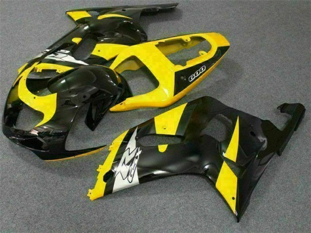 2001-2003 Yellow Black GSXR 600/750 Motorcycle Fairings 2001-2003 Yellow Black GSXR 600/750 Motorcycle Fairings