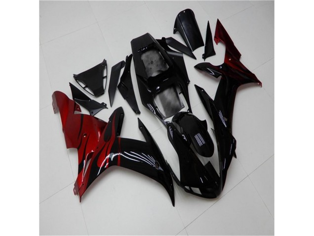 2002-2003 Black Red YZF R1 Motorcycle Fairings 2002-2003 Black Red YZF R1 Motorcycle Fairings