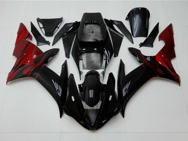 2002-2003 Black Red YZF R1 Motorcycle Fairings 2002-2003 Black Red YZF R1 Motorcycle Fairings