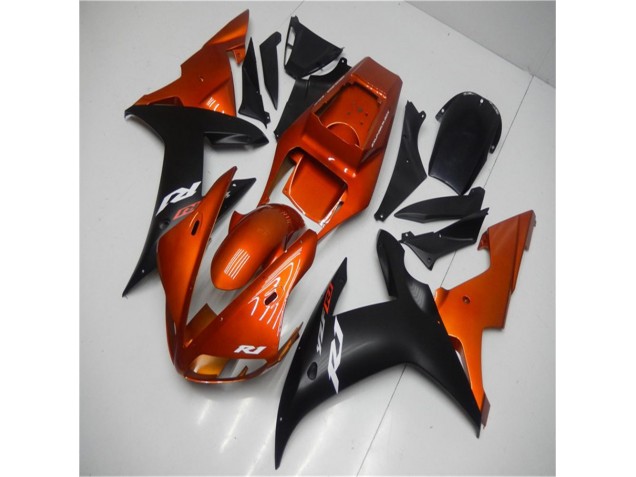 2002-2003 Orange Black YZF R1 Motorcycle Fairings 2002-2003 Orange Black YZF R1 Motorcycle Fairings