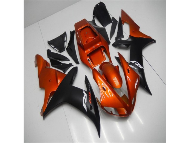 2002-2003 Orange Black YZF R1 Motorcycle Fairings 2002-2003 Orange Black YZF R1 Motorcycle Fairings