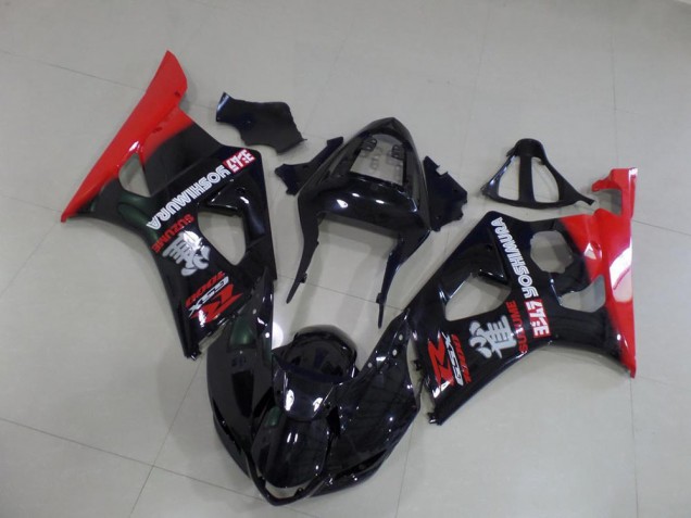 2003-2004 Black and Red GSXR 1000 Motorcycle Fairings