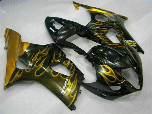 2003-2004 Gold Black GSXR 1000 Motorcycle Fairings 2003-2004 Gold Black GSXR 1000 Motorcycle Fairings
