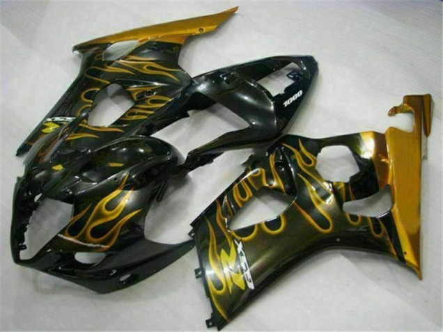 2003-2004 Gold Black GSXR 1000 Motorcycle Fairings 2003-2004 Gold Black GSXR 1000 Motorcycle Fairings