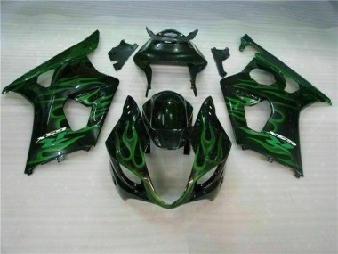 2003-2004 Green Black GSXR 1000 Motorcycle Fairings