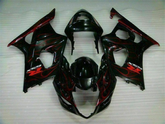 2003-2004 Red Flame GSXR 1000 Motorcycle Fairings 2003-2004 Red Flame GSXR 1000 Motorcycle Fairings