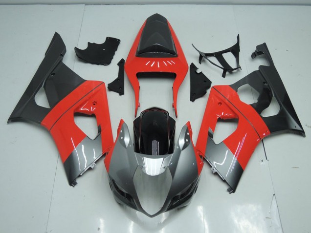 2003-2004 Red and Grey GSXR 1000 Motorcycle Fairings 2003-2004 Red and Grey GSXR 1000 Motorcycle Fairings
