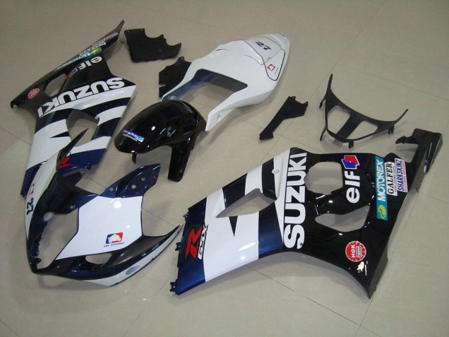 2003-2004 White Black Elf GSXR 1000 Motorcycle Fairings