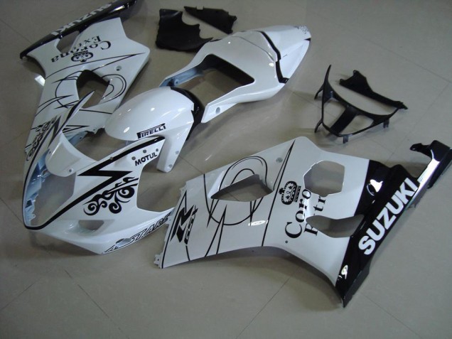 2003-2004 White Corona GSXR 1000 Motorcycle Fairings 2003-2004 White Corona GSXR 1000 Motorcycle Fairings