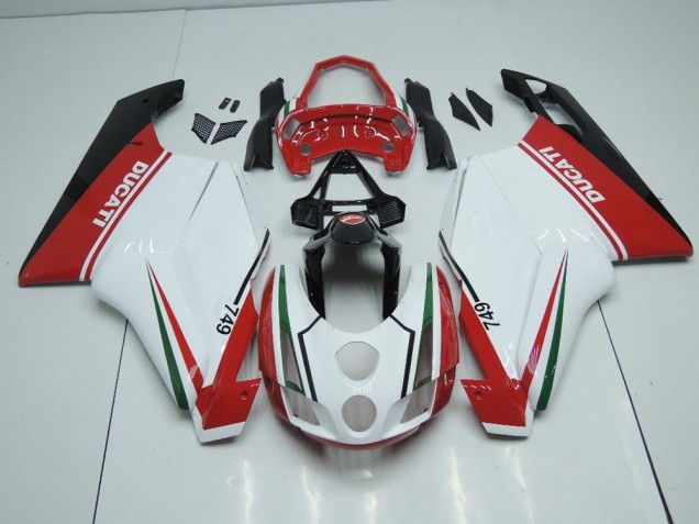 2003-2004 White Red with Tail Open Ducati 749 999 Motorcycle Fairings 2003-2004 White Red with Tail Open Ducati 749 999 Motorcycle Fairings
