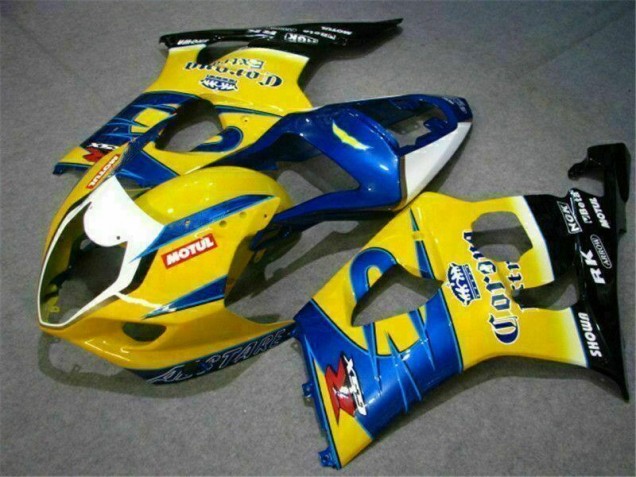2003-2004 Yellow Blue GSXR 1000 Motorcycle Fairings 2003-2004 Yellow Blue GSXR 1000 Motorcycle Fairings
