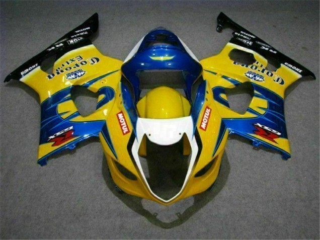 2003-2004 Yellow Blue GSXR 1000 Motorcycle Fairings 2003-2004 Yellow Blue GSXR 1000 Motorcycle Fairings