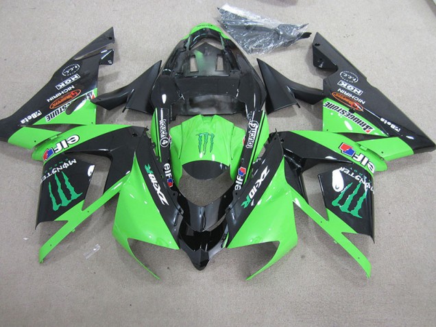 2003-2005 Black Green Monster ZX10R Motorcycle Fairings 2003-2005 Black Green Monster ZX10R Motorcycle Fairings