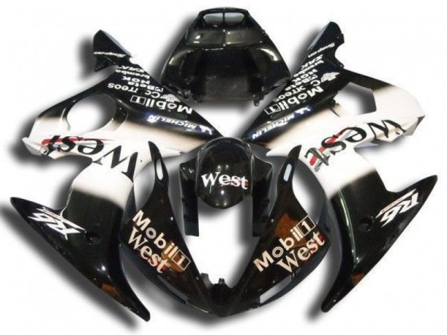 2003-2005 Black Mobil West YZF R6 Motorcycle Fairings 2003-2005 Black Mobil West YZF R6 Motorcycle Fairings