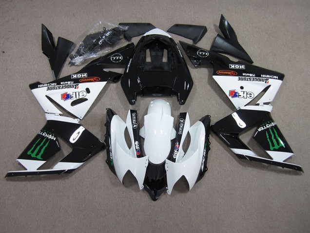 2003-2005 Black White Monster ZX10R Motorcycle Fairings 2003-2005 Black White Monster ZX10R Motorcycle Fairings