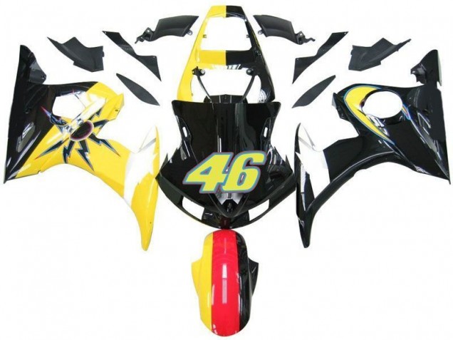 2003-2005 Black Yellow No. 46 YZF R6 Motorcycle Fairings 2003-2005 Black Yellow No. 46 YZF R6 Motorcycle Fairings