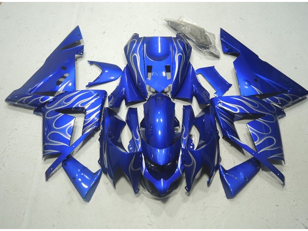 2003-2005 Blue White Flame ZX10R Motorcycle Fairings 2003-2005 Blue White Flame ZX10R Motorcycle Fairings