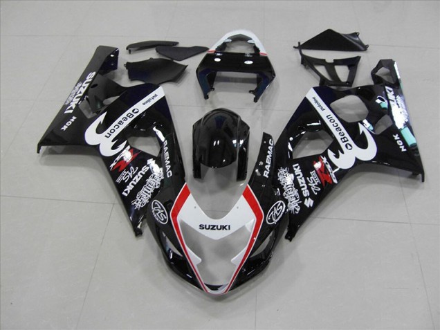 2004-2005 Black Red Beacon GSXR 750 Motorcycle Fairings 2004-2005 Black Red Beacon GSXR 750 Motorcycle Fairings