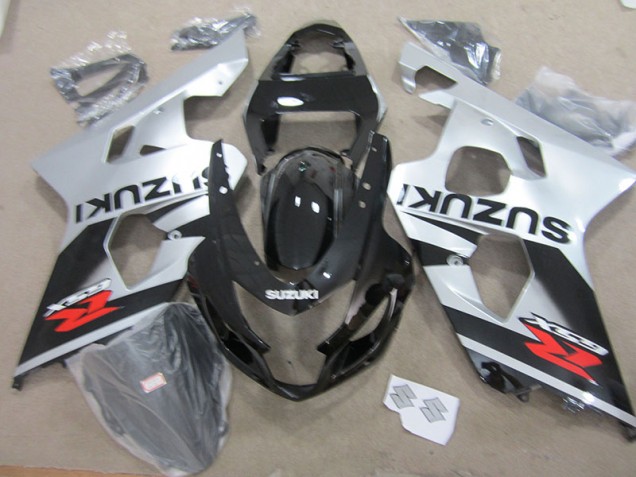 2004-2005 Black White GSXR 750 Motorcycle Fairings