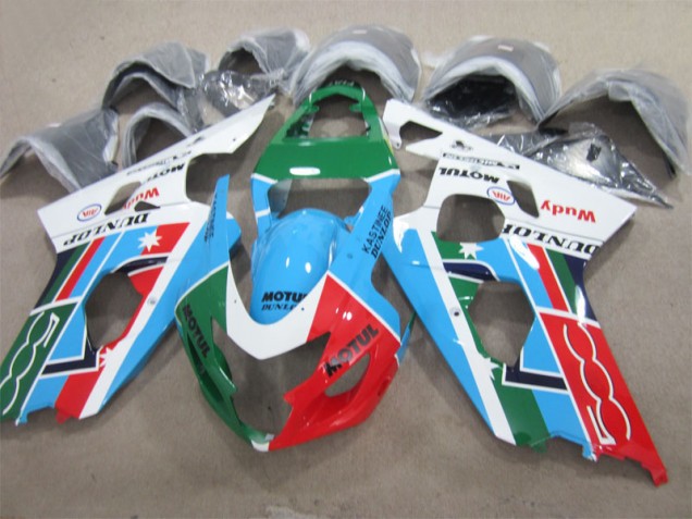 2004-2005 Blue Green Red Motul GSXR 600 Motorcycle Fairings 2004-2005 Blue Green Red Motul GSXR 600 Motorcycle Fairings