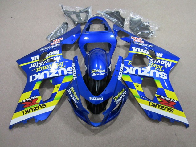 2004-2005 Blue Telefunica Movistar Motul GSXR 750 Motorcycle Fairings 2004-2005 Blue Telefunica Movistar Motul GSXR 750 Motorcycle Fairings