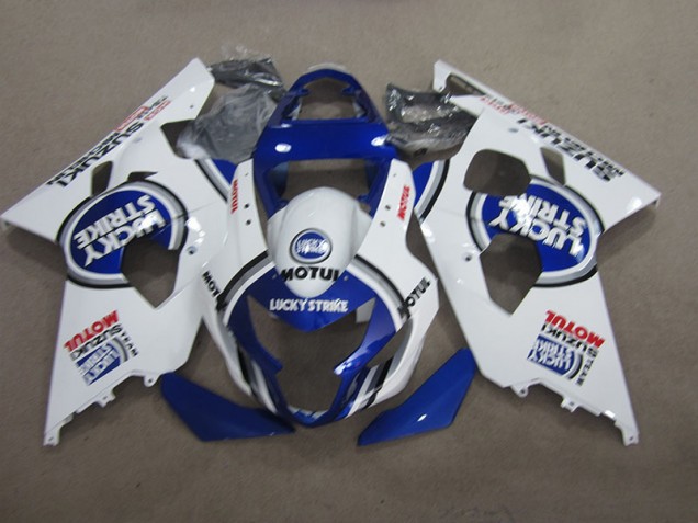 2004-2005 Blue White Lucky Strike Motul GSXR 600 Motorcycle Fairings 2004-2005 Blue White Lucky Strike Motul GSXR 600 Motorcycle Fairings