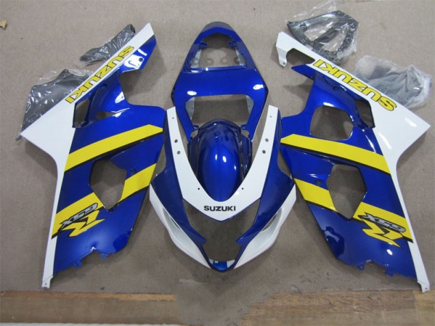 2004-2005 Blue White Yellow GSXR 600 Motorcycle Fairings 2004-2005 Blue White Yellow GSXR 600 Motorcycle Fairings