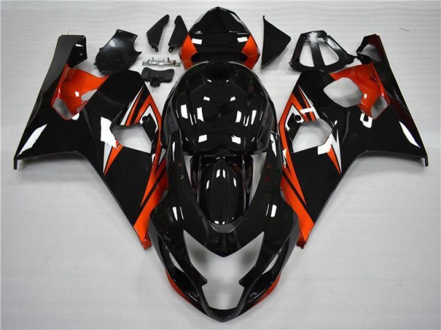 2004-2005 Orange Black GSXR 600/750 Motorcycle Fairing 2004-2005 Orange Black GSXR 600/750 Motorcycle Fairing